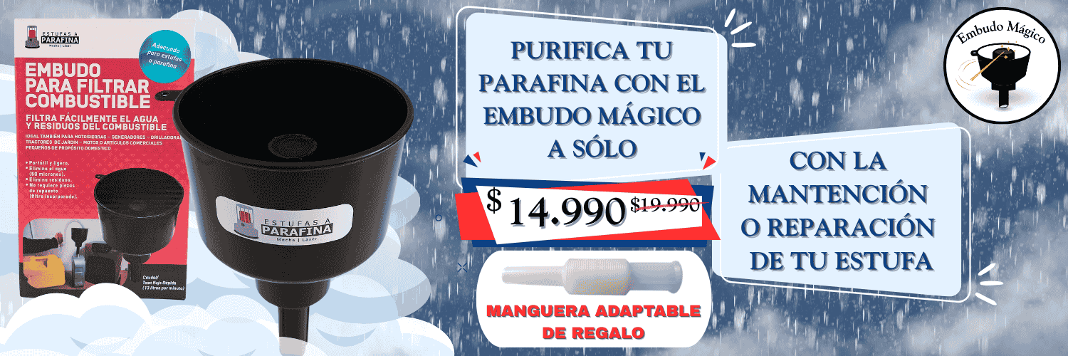 purifica tu parafina con el embudo mágico - estufas a parafina